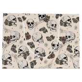 Antiek witte gotische schedels en Rozen Halloween Groot Cadeauzakje (Achterkant)