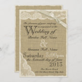Antiek witte kant land bruiloft kaart (Voorkant / Achterkant)