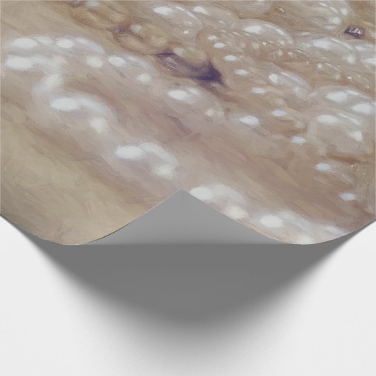  Antiek Witte Pearls Sepia Brown ontkoppeling Cadeaupapier (Hoek)