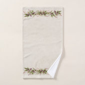 Antiek witte poinsettia met kerstgroen bad handdoek (Handdoek)