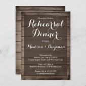 Antiek Wood Wedding Rehearsal Dinner Invitations Kaart (Voorkant / Achterkant)