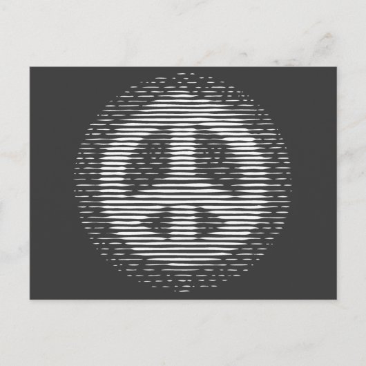 Antiek Woodcut Peace Briefkaart (Voorkant)