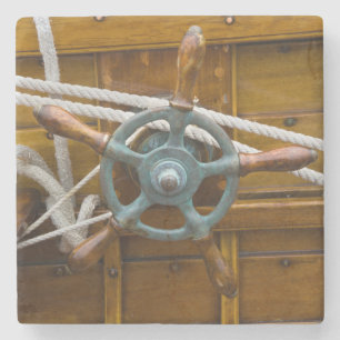 Antiek Wooden Boat Stenen Onderzetter