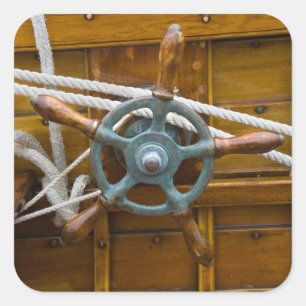 Antiek Wooden Boat Vierkante Sticker