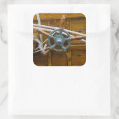 Antiek Wooden Boat Vierkante Sticker (Tas)