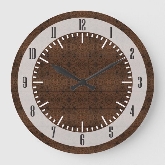 Antiek Wooden Cabinet Tiled Symmetry Pattern Grote Klok (Voorkant)