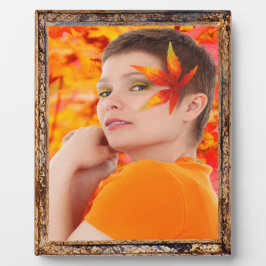 Antiek Wooden Lijst Design Voeg fotoplak toe Fotoplaat