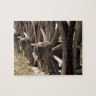 Antiek Wooden Wagon Wheels Legpuzzel