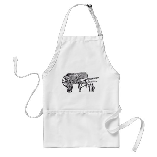 Antiek Wooden Wheelbarrow Standaard Schort (Voorkant)