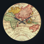 Antiek World Wereldbol Map  Art Designer Style Grote Klok<br><div class="desc">, </div>