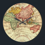Antiek World Wereldbol Map  Art Designer Style Grote Klok<br><div class="desc">, </div>