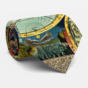 Antiek World Wereldbol Map  kunstgeschiedenis Stropdas