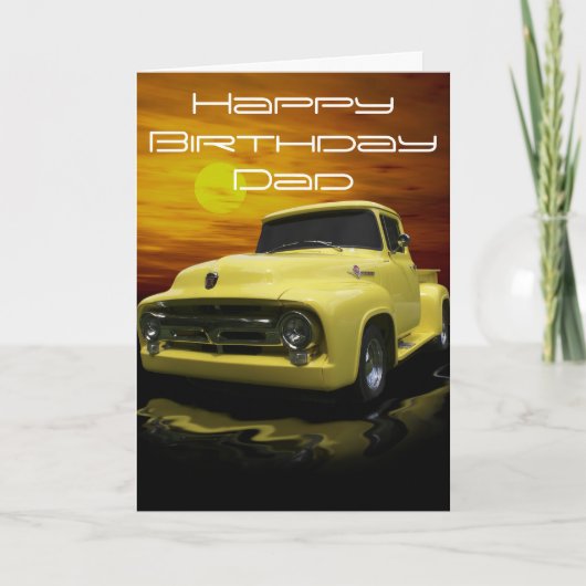  Antiek Yellow Truck Kaart (Voorkant)