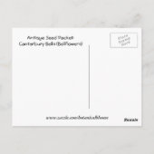 Antiek zaadpakket canterbury Bells Briefkaart (Achterkant)