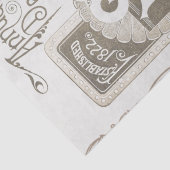 Antiek zadencatalogus Typografie Decoupage Taupe Tissuepapier (Detail)