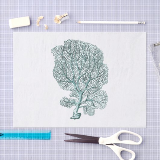 Antiek Zee Koraal Illustratie Tissuepapier (Craft)