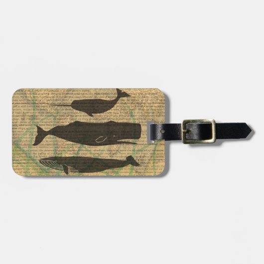 Antiek Zee op walvis Bagagelabel (Voorkant horizontaal)