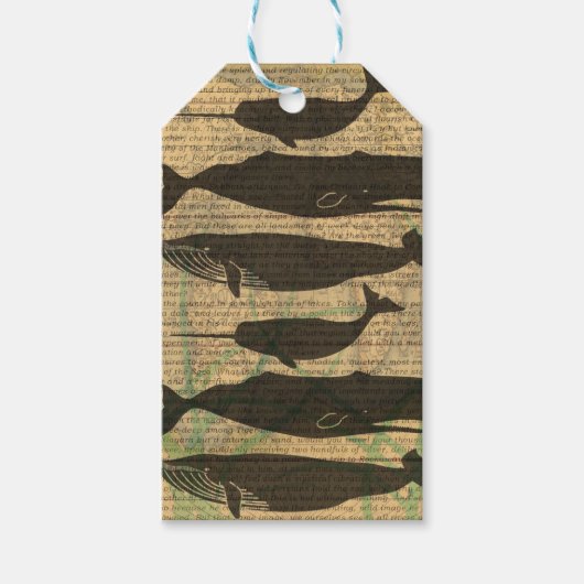 Antiek Zee op walvis Cadeaulabel (Voorkant)