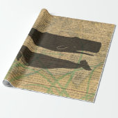 Antiek Zee op walvis Cadeaupapier (Uitgerold)