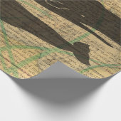 Antiek Zee op walvis Cadeaupapier (Hoek)