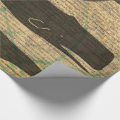 Antiek Zee op walvis Cadeaupapier (Hoek)