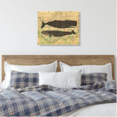 Antiek Zee op walvis Canvas Afdruk (Insitu (Slaapkamer))