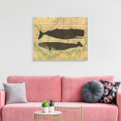 Antiek Zee op walvis Canvas Afdruk (Insitu (Woonkamer))