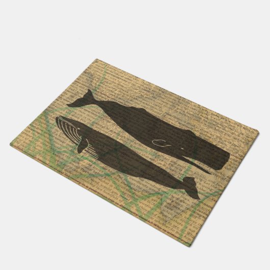 Antiek Zee op walvis Deurmat (Schuin)