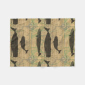 Antiek Zee op walvis Fleece Deken (Voorkant (Horizontaal))