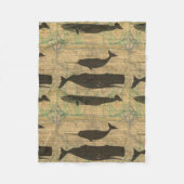 Antiek Zee op walvis Fleece Deken (Voorkant)