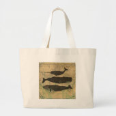 Antiek Zee op walvis Grote Tote Bag (Voorkant)