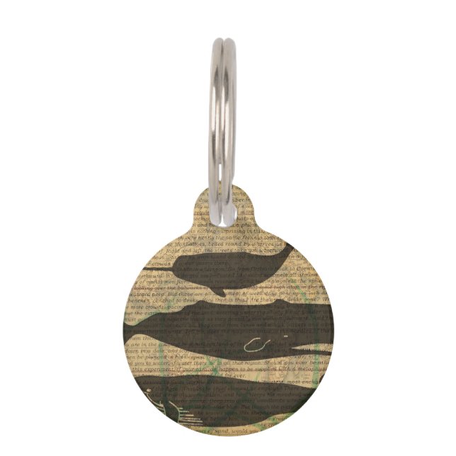 Antiek Zee op walvis Huisdierpenning (Voorkant)