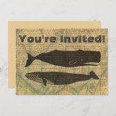 Antiek Zee op walvis Kaart (Voorkant / Achterkant)