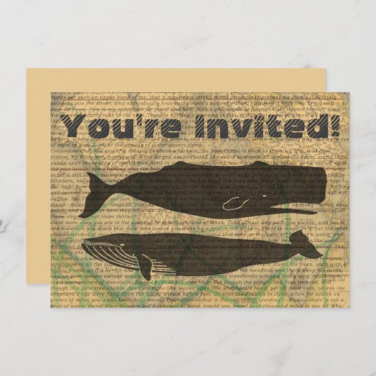 Antiek Zee op walvis Kaart (Voorkant / Achterkant)