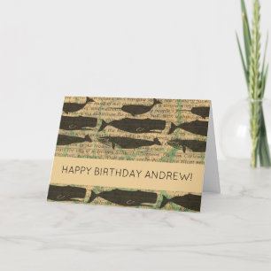 Antiek Zee op walvis Kaart