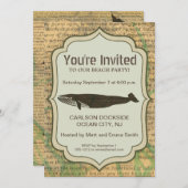 Antiek Zee op walvis Kaart (Voorkant / Achterkant)