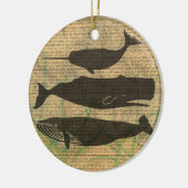 Antiek Zee op walvis Keramisch Ornament (Links)