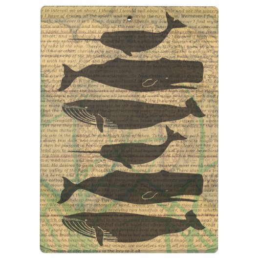 Antiek Zee op walvis Klembord (Achterkant)