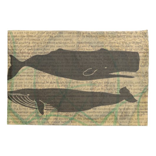 Antiek Zee op walvis Kussensloop (Achterkant)