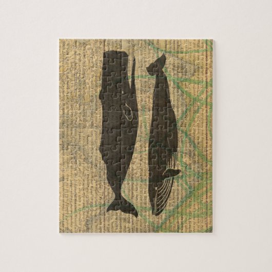 Antiek Zee op walvis Legpuzzel (Verticaal)
