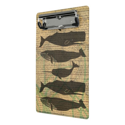 Antiek Zee op walvis Mini Klembord (Angled2)