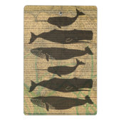 Antiek Zee op walvis Mini Klembord (Achterkant)