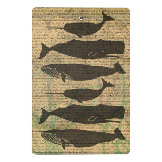 Antiek Zee op walvis Mini Klembord (Achterkant)