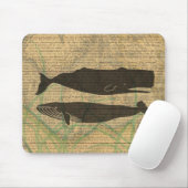 Antiek Zee op walvis Muismat (Met muis)