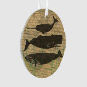 Antiek Zee op walvis Ornament (voorkant)