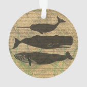 Antiek Zee op walvis Ornament (achterkant)