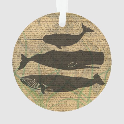 Antiek Zee op walvis Ornament (achterkant)