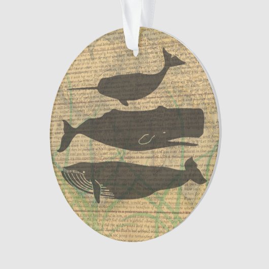 Antiek Zee op walvis Ornament (voorkant)