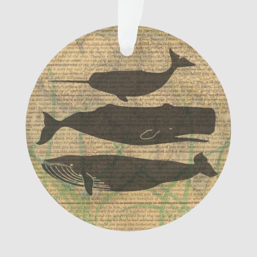 Antiek Zee op walvis Ornament (voorkant)