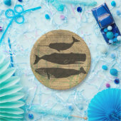 Antiek Zee op walvis Papieren Bordje (Feest)